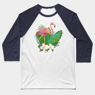 Pink Flamingo Island Vibes Baseball T-Shirt